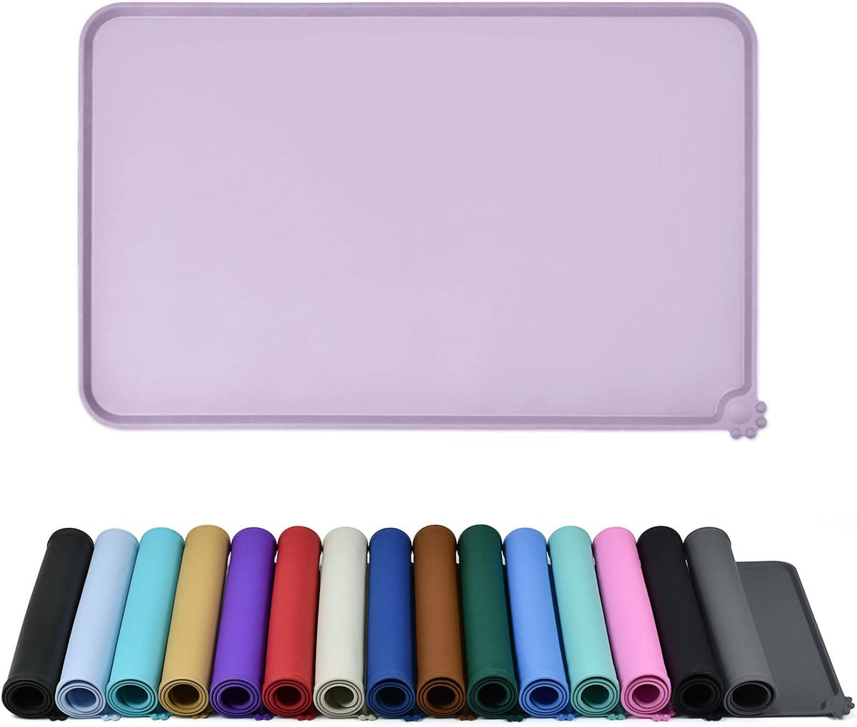 Waterproof Pet Feeding Mat with High Raised Edges, Heavier and Thicker Placemats for Cat Dog Water