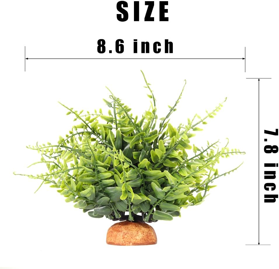 Fake Green Boston Fern, Reptile Plants for Terrarium, Amphibian Tank Accessories Habitat Decor fit