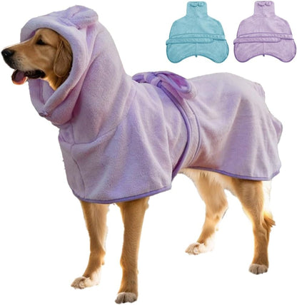 Microfiber Dog Bathrobe Towel Super Absorbent Dog Quick Dry Bathrobe for Puppies, Suitable for