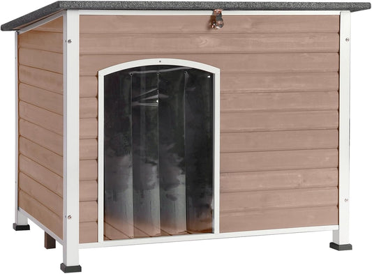 Dog House Outdoor & Indoor Wooden Dog Kennel for Winter with Raised Feet Weatherproof for Small &