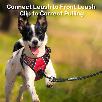PoyPet No Pull Dog Harness, No Choke Front Clip Reflective Dog Vest with Soft Padded Vertical