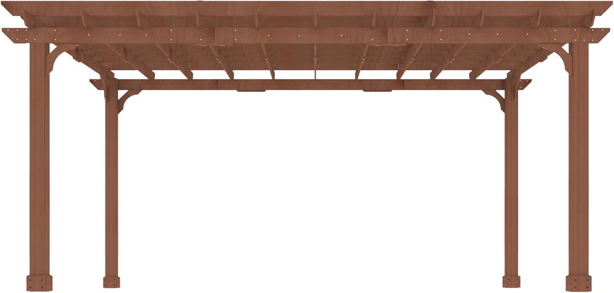 MUPATER 12x16 FT All Cedar Wood Wooden Pergola, Pergola Kit with Stakes, Quality Wood Supported