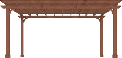 MUPATER 12x16 FT All Cedar Wood Wooden Pergola, Pergola Kit with Stakes, Quality Wood Supported