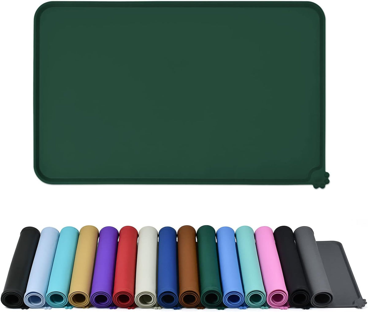 Waterproof Pet Feeding Mat with High Raised Edges, Heavier and Thicker Placemats for Cat Dog Water