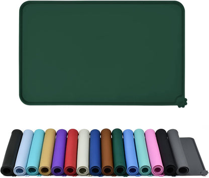 Waterproof Pet Feeding Mat with High Raised Edges, Heavier and Thicker Placemats for Cat Dog Water