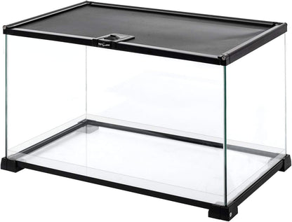 REPTI ZOO Full Glass 15 Gallon Reptile Tank, Medium Reptile Terrarium for Gecko Hermit Crab Hognose