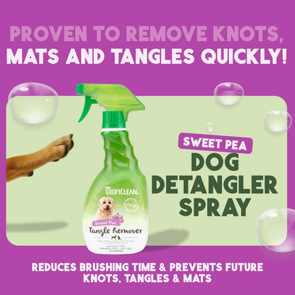 TropiClean Dog Detangler Spray Dematting, Leave in Conditioner, Perfect for Doodles & All Coat