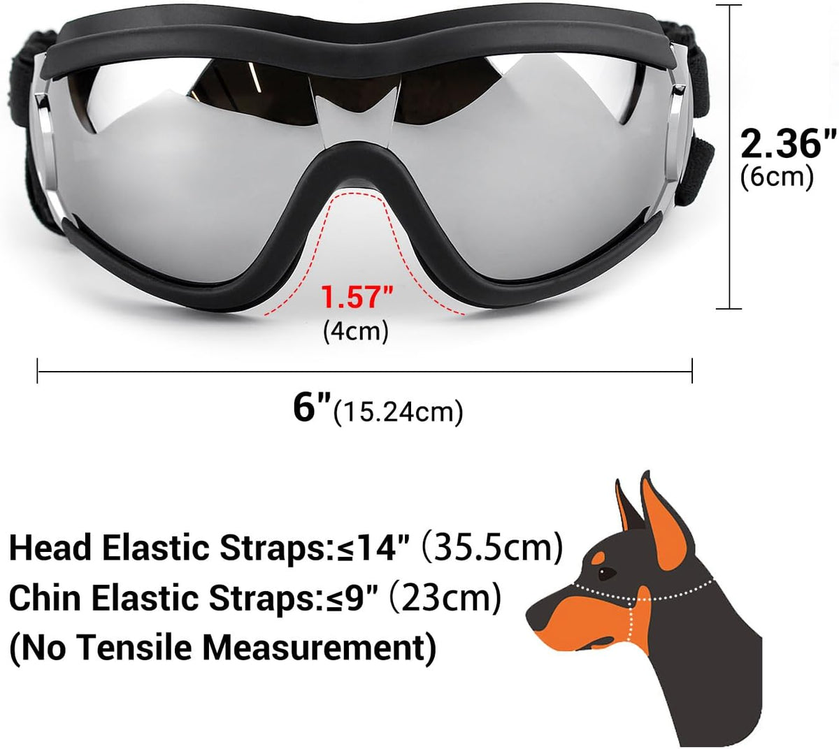 Dog Goggles Dog Sunglasses for Medium to Large Breed Anti-UV Eye Protection with Adjustable Straps