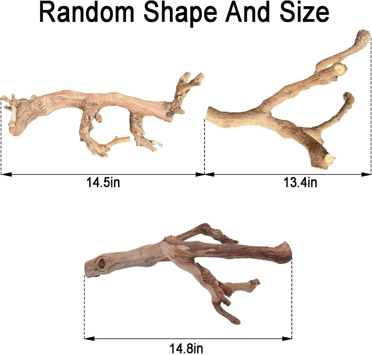 BNOSDM 2PCS Reptile Wood Branches Decor Lizard Habitat Decoration Snake Climbing Branch Accessories