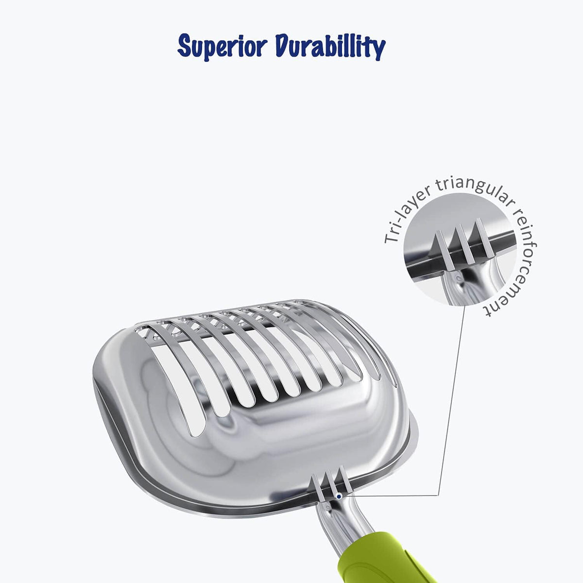 WePet Cat Litter Scoop, Aluminum Alloy Sifter, Kitty Metal Scooper, Deep Shovel, Long Handle, Poop