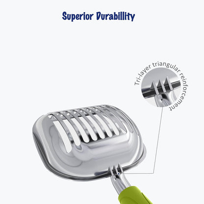 WePet Cat Litter Scoop, Aluminum Alloy Sifter, Kitty Metal Scooper, Deep Shovel, Long Handle, Poop