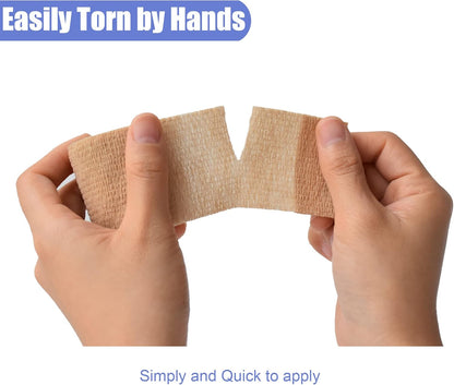 9 Pack 2" x 5 Yards Self Adhesive Bandage Wrap Self Stick Wrap for Ankle, Wrist, Finger, Sports