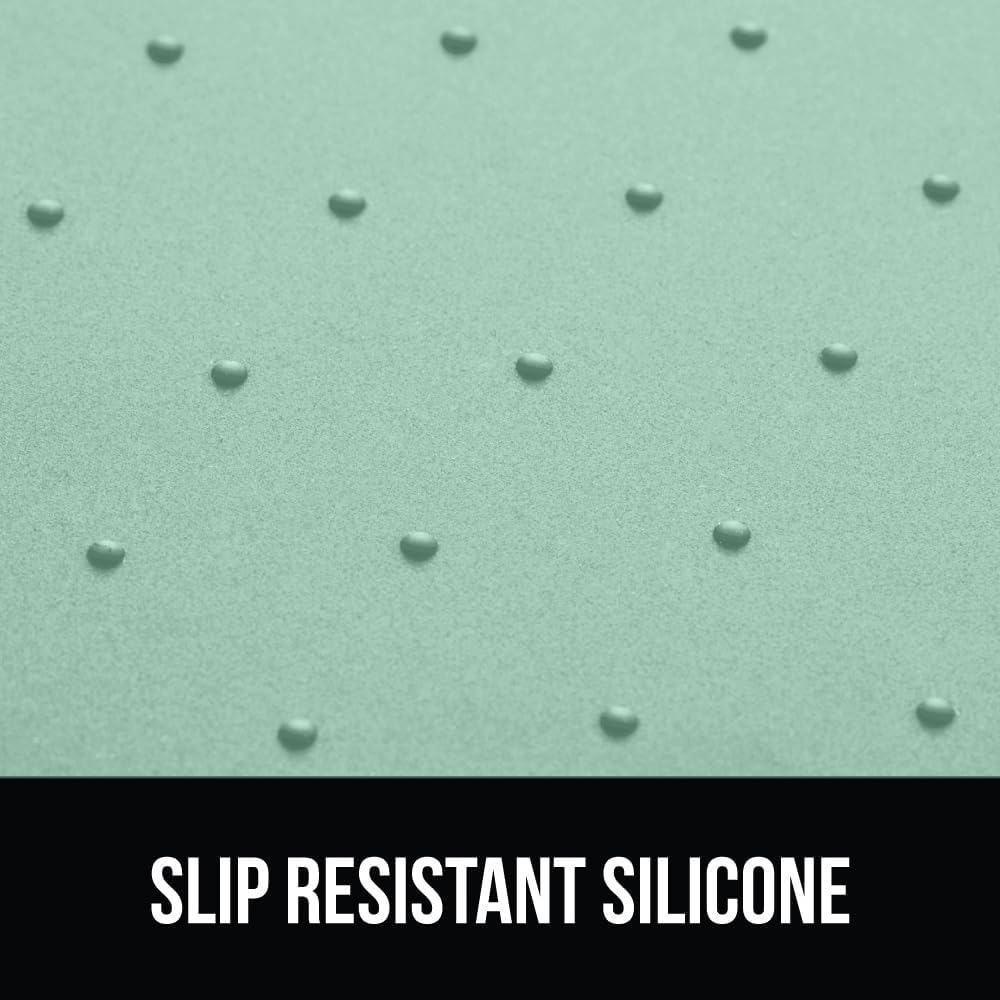 GORILLA GRIP 100% Waterproof Raised Edge BPA Free Silicone Pet Feeding Mat, Dog Cat Food Mats