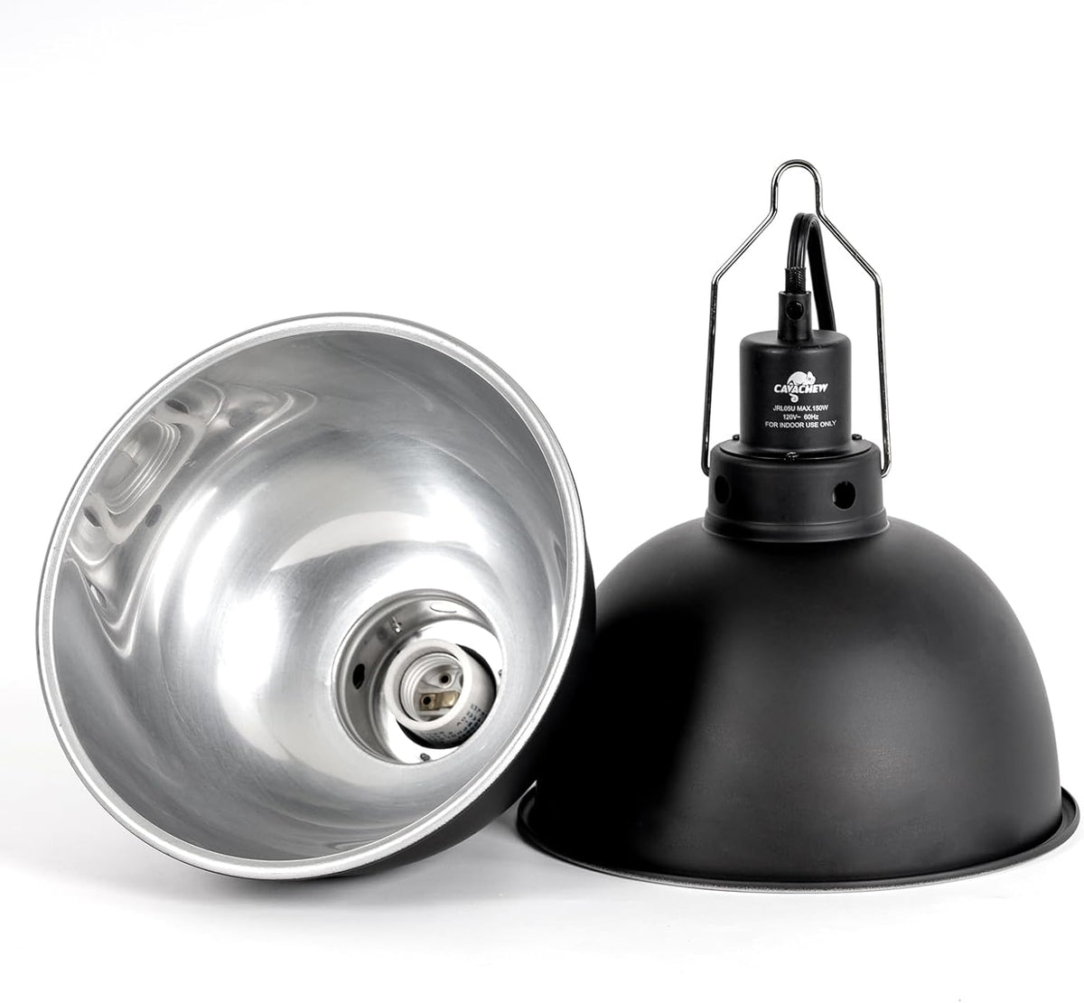 2 Pack Reptile Light Fixture, 8.5in Deep Dome Reptile Lamp Fixture, Optical Reflection Cover
