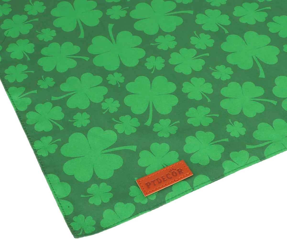 PTDECOR St. Patrick's Day Dog Bandana, Reversible Dog Scarf, Multi Size Offered, Green Shamrock Pet