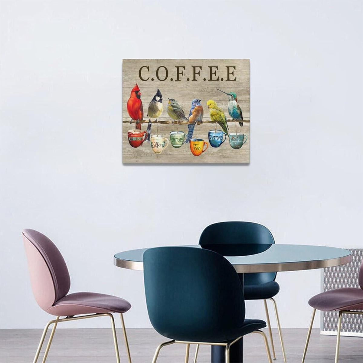 Rustic Bird Coffee Wall Art Kitchen Christ Coffee Pictures Wall Decor Farmhouse Cardinal