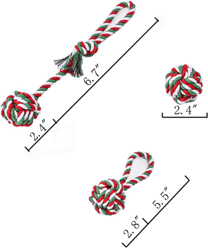 Chew Toys for Small and Medium Dogs - Teeth Cleaning, Gum Massage, Boredom Relief - Christmas Ball