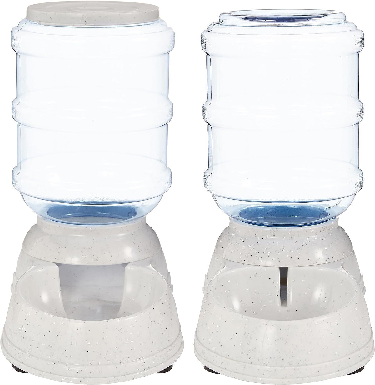 Amazon Basics Automatic Dog Cat Water Dispenser Gravity Feeder Set, Pack of 2, Small, 6-Pound Food