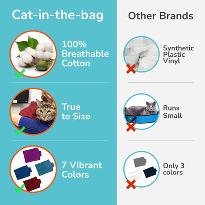 Cozy Comfort Carrier - X-Small Soft Red Cat Carrier and Cat Restraint Bag for Nail Trimming, Vet
