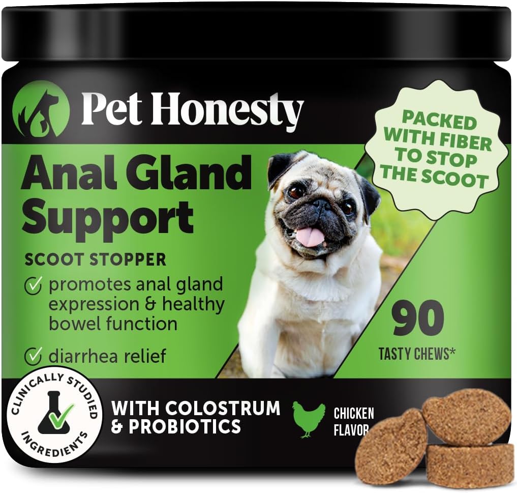 Dog Scoot Stopper - Complete Anal Gland Support with Fiber, Prebiotics & Probiotics - No Scoot for