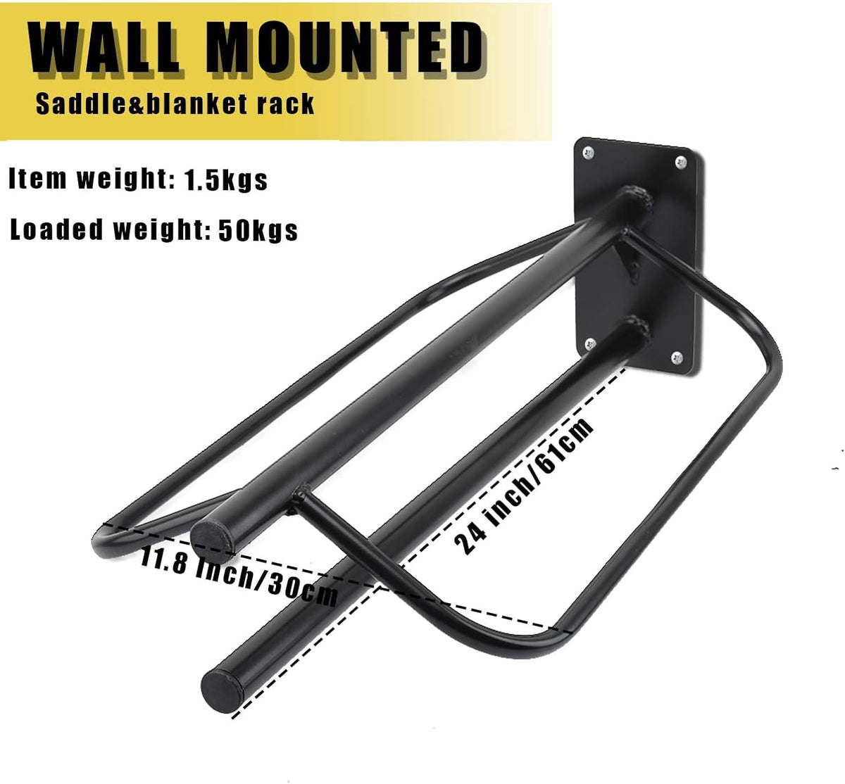 4 Pack Saddle Rack with Pad Bar,Heavy Duty Wall Mounted Saddle Stand Saddle Pad Rack for English