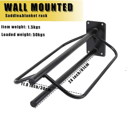 4 Pack Saddle Rack with Pad Bar,Heavy Duty Wall Mounted Saddle Stand Saddle Pad Rack for English