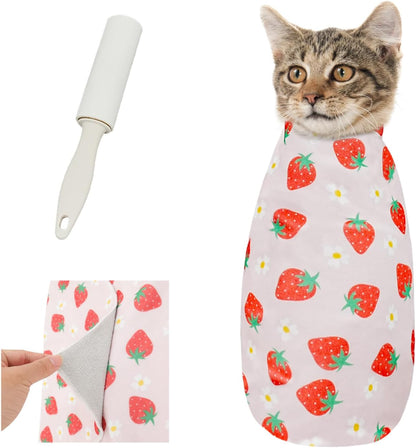 Supet Cat Wrap for Cutting Nails, 2025 Self-Adherent Cat Grooming Wrap, Anti-Escape Calming Cat