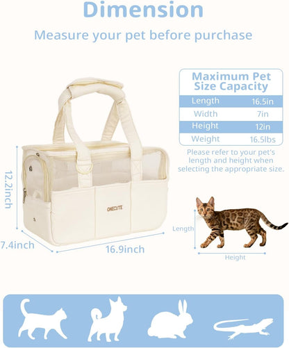 Dog Purse Carrier for Small Dogs Rabbit cat with Large Pockets, Cotton Bag, Dog Carrier Soft Sided