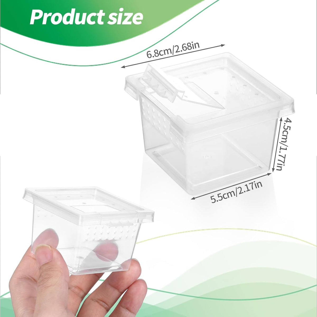 10Pcs Plastic Critter Keeper,Transparent Cricket Keeper for Reptiles,Mini Reptile Feeding Box Kids