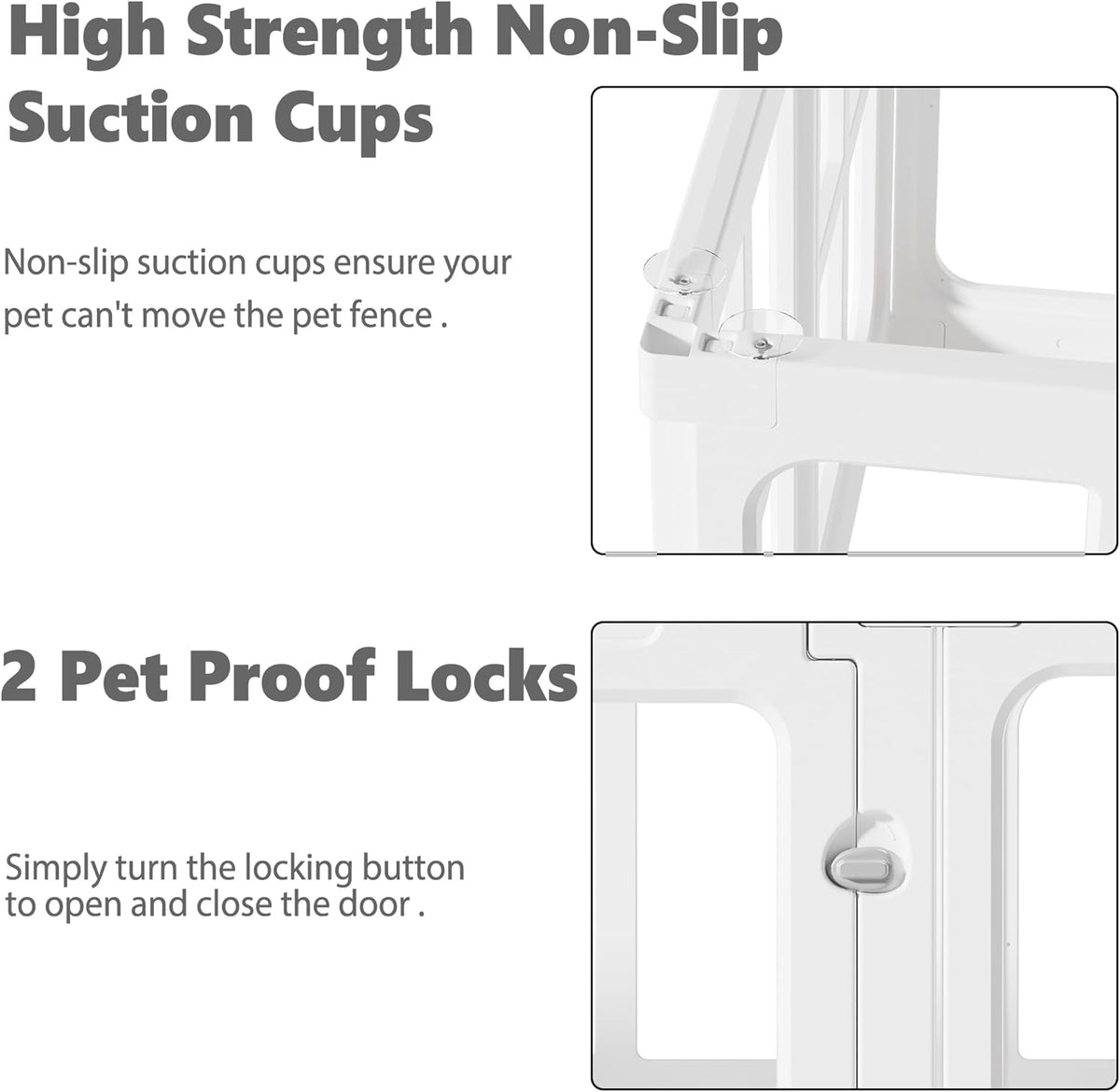 Clear Acrylic Dog Playpen with Door, for Puppy Cat Rabbit Transparent Pet Pen, Dog Playpen Indoor