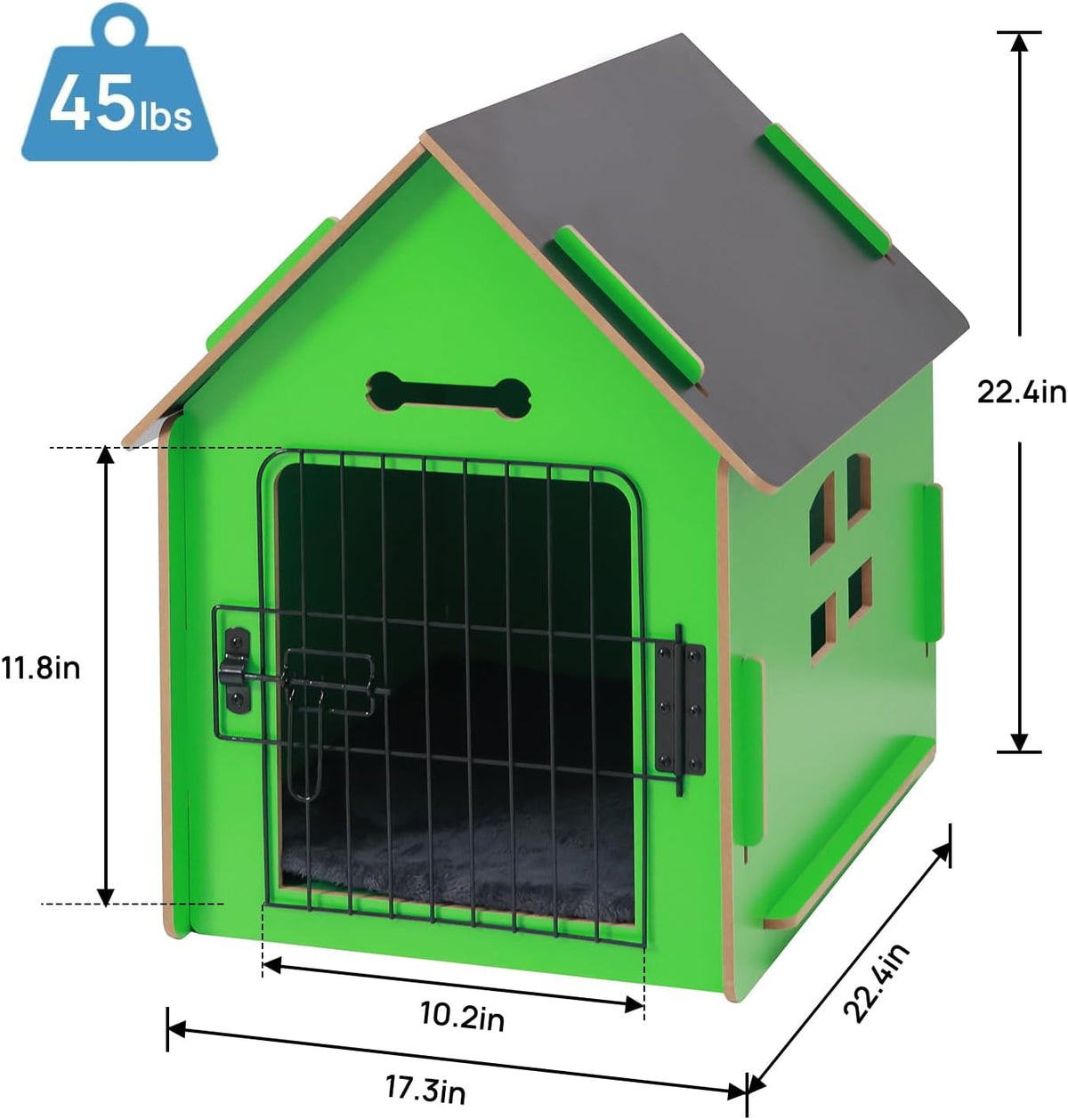 Dog House Indoor for Small Dogs or Cats, Cozy Wooden Design, Small Indoor Bed House, with Air Vents