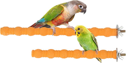 Hypeety 2PCS Wood Perch Stand Paw Grinding Stick Toy Pet Bird Cage Stand Platform for Bird Parrot