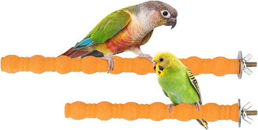 Hypeety 2PCS Wood Perch Stand Paw Grinding Stick Toy Pet Bird Cage Stand Platform for Bird Parrot
