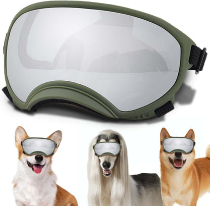 Medium Dog Sunglasses with Adjustable Strap UV Protection, Winproof Dog Puppy Sunglasses, Suitable