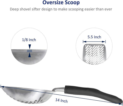 WePet Cat Litter Scoop, Aluminum Alloy Sifter, Kitty Metal Scooper, Deep Shovel with Diagonal