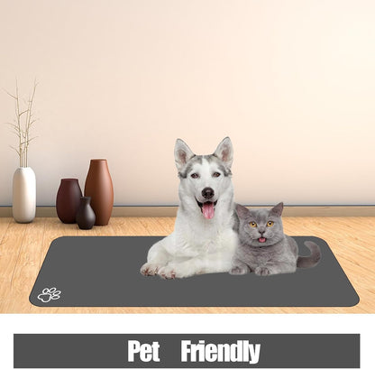 Large Pet Feeding Mat, 39.3"x15.7" Absorbent Quick Dry Dog Mat for Food and Water Bowl, Non Skid