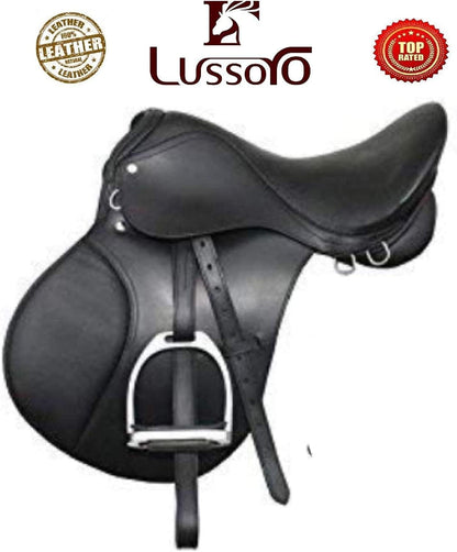 Leather English Riding Horse Black Saddle Starter Kit for Horse Riding Gift Set English Jumping