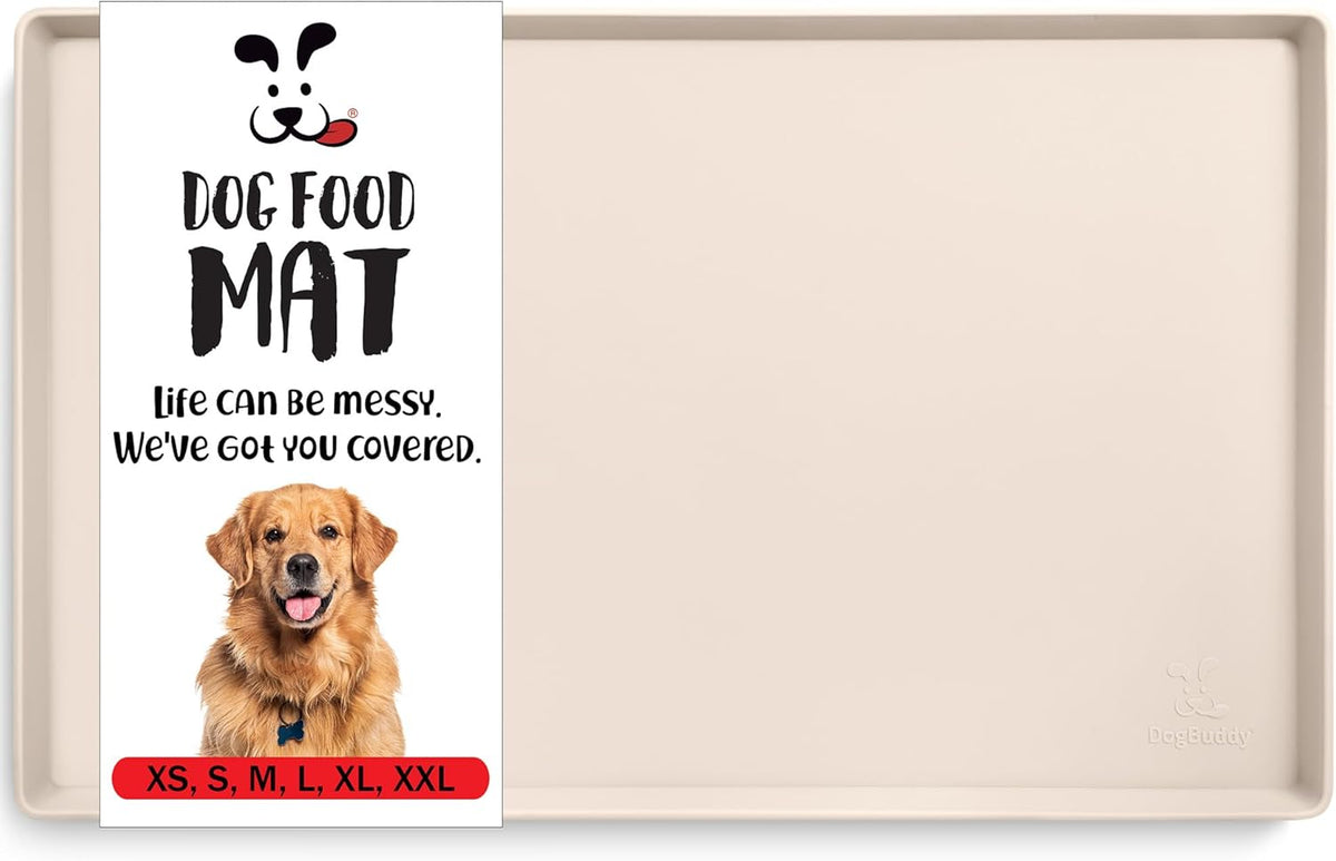 DogBuddy Dog Food Mat – Waterproof Dog Bowl Mat for Food and Water, Silicone Pet Feeding Mats for