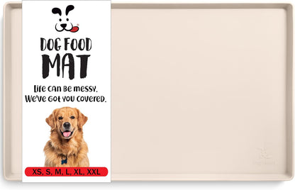 DogBuddy Waterproof Dog Food Mat with Raised Edge, Silicone - Nonslip Pet Feeding Mat for Floors