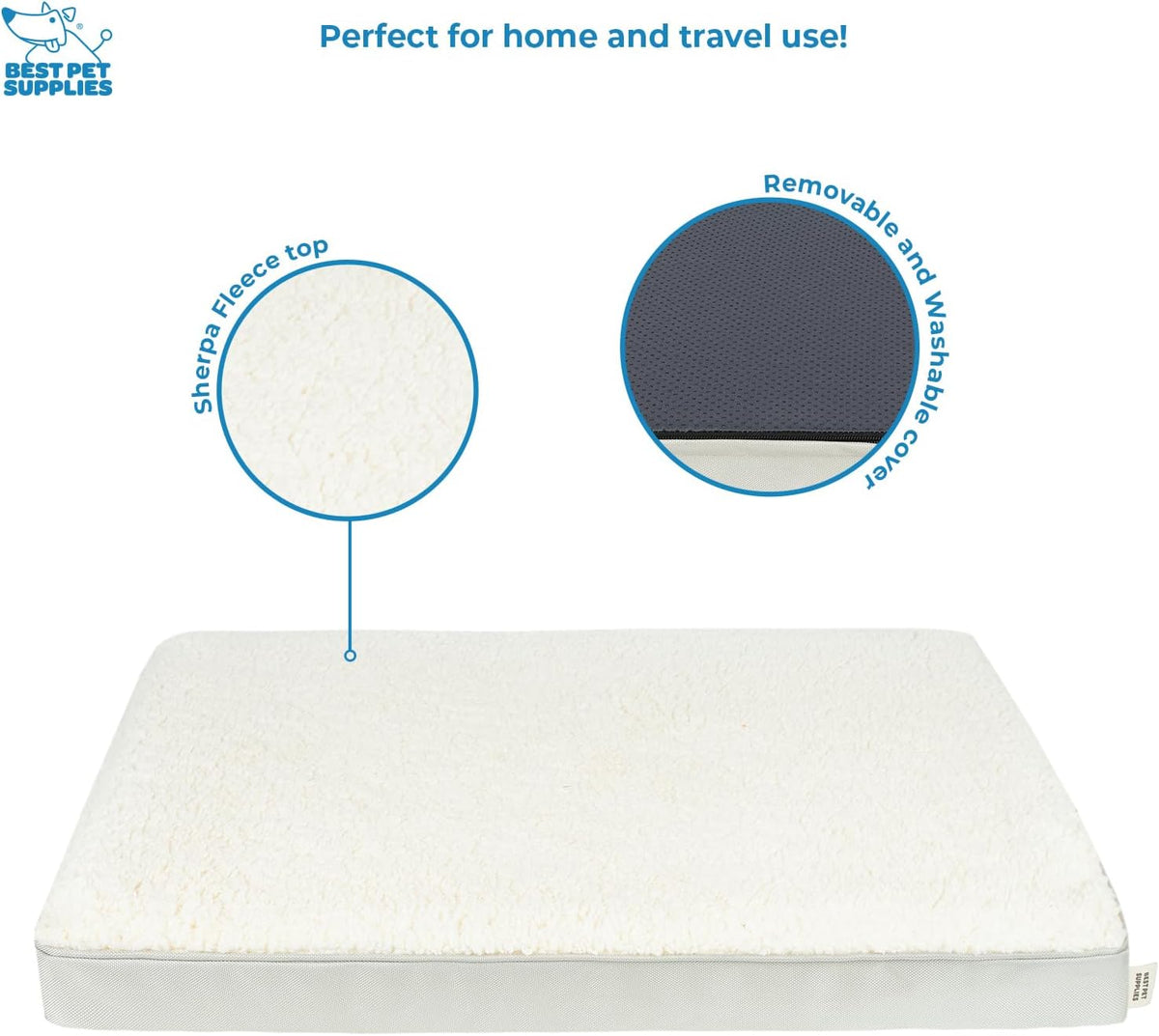 Best Pet Supplies Cute Dog Crate Mat Flat Bed with Waterproof Exterior, Thick Orthopedic Egg Foam