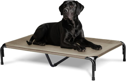 Elevated Dog Bed for Outdoor, XXL Raised Dog Cot Indestructible with Washable Mesh, Cooling Summer