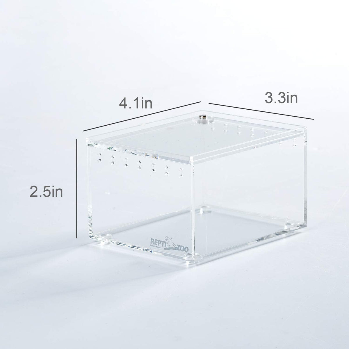 REPTI ZOO Magnetic Acrylic Case 4.1"x3.3"x2.5" Nano Enclosure Reptile Breeding Box Terrarium Cage