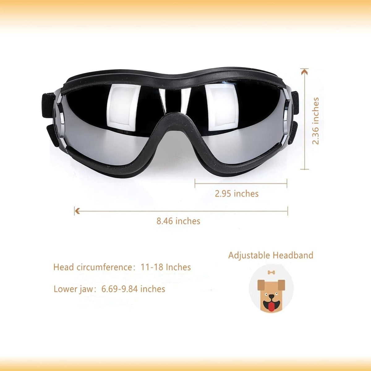 NVTED Dog Sunglasses Dog Goggles, UV Protection Wind Dust Fog Protection Pet Glasses Eye Wear