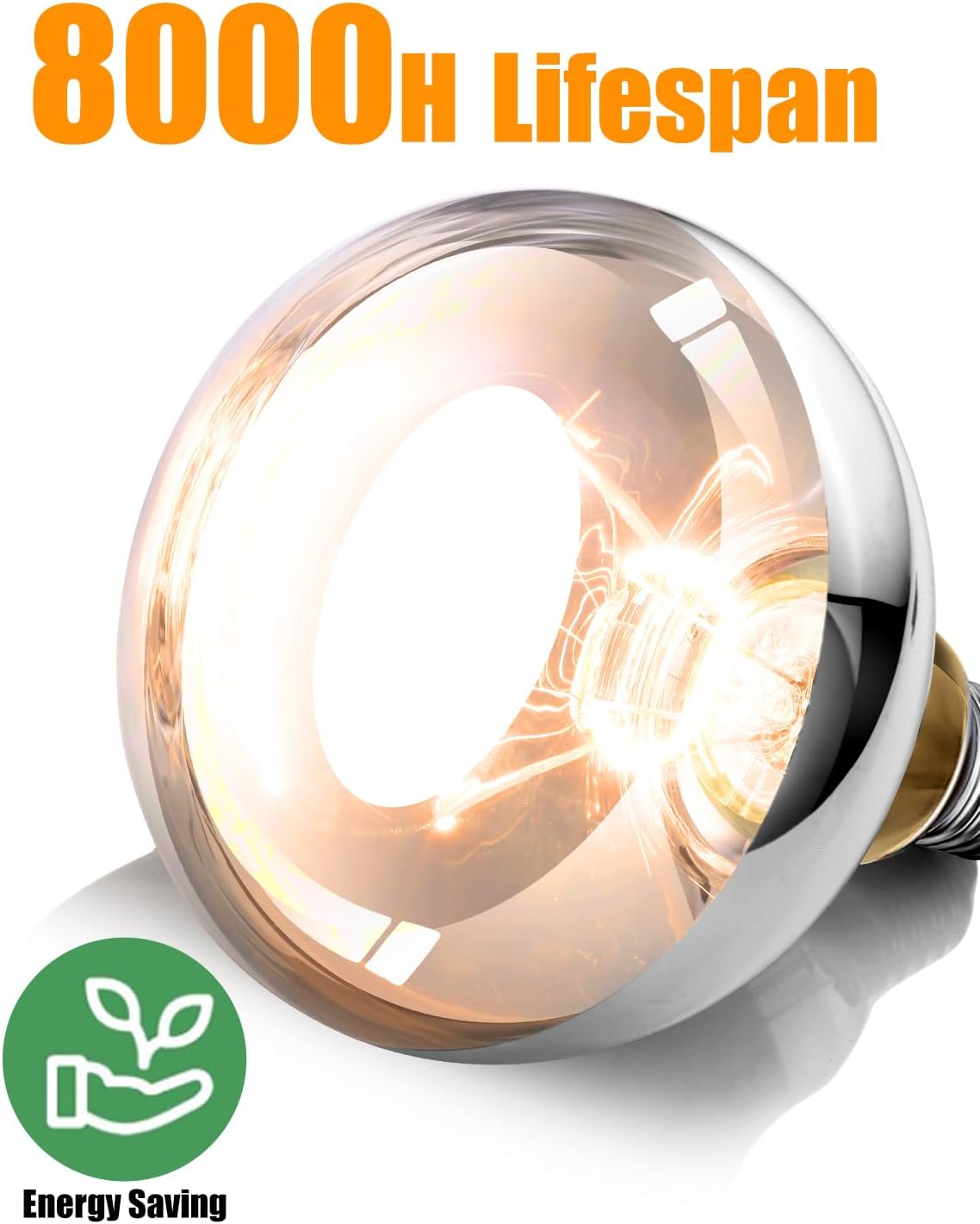 250W Heat Lamp Bulbs, 8000 Hours Rated, R40 Bathroom Shower Incandescent Light Bulb, Infrared