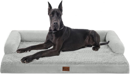 XXL Dog Bed with Bolsters, Orthopedic Dog Bed for Extra Large Dogs, Waterproof Pet Couch Beds