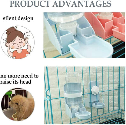 kathson Rabbit Water Bottle, 17oz Hanging Water Fountain Automatic Dispenser No Leak WaterFeeder