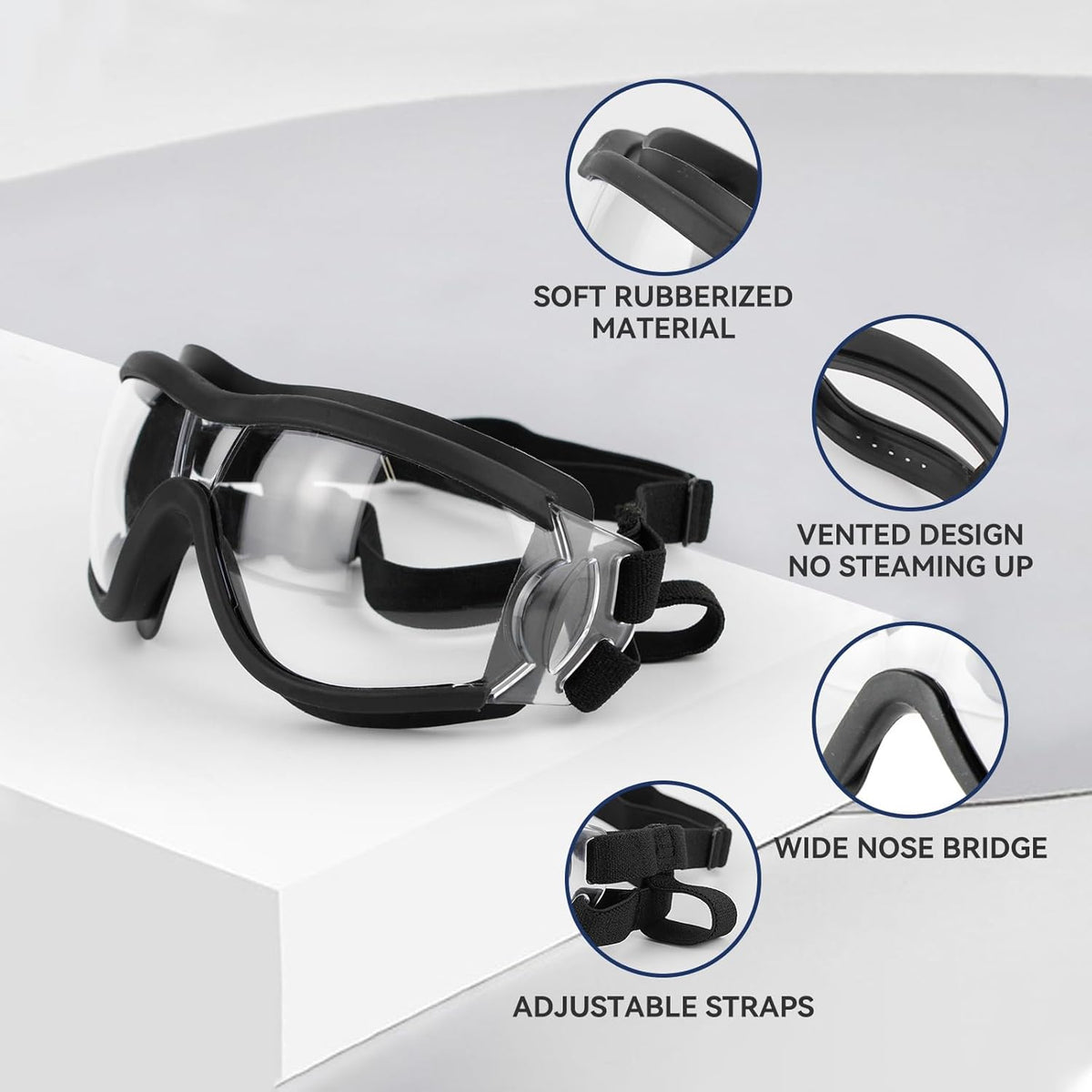 Pack of 2 Dog Goggles Dog Sunglasses for Medium to Large Breed Anti-UV Eye Protection with