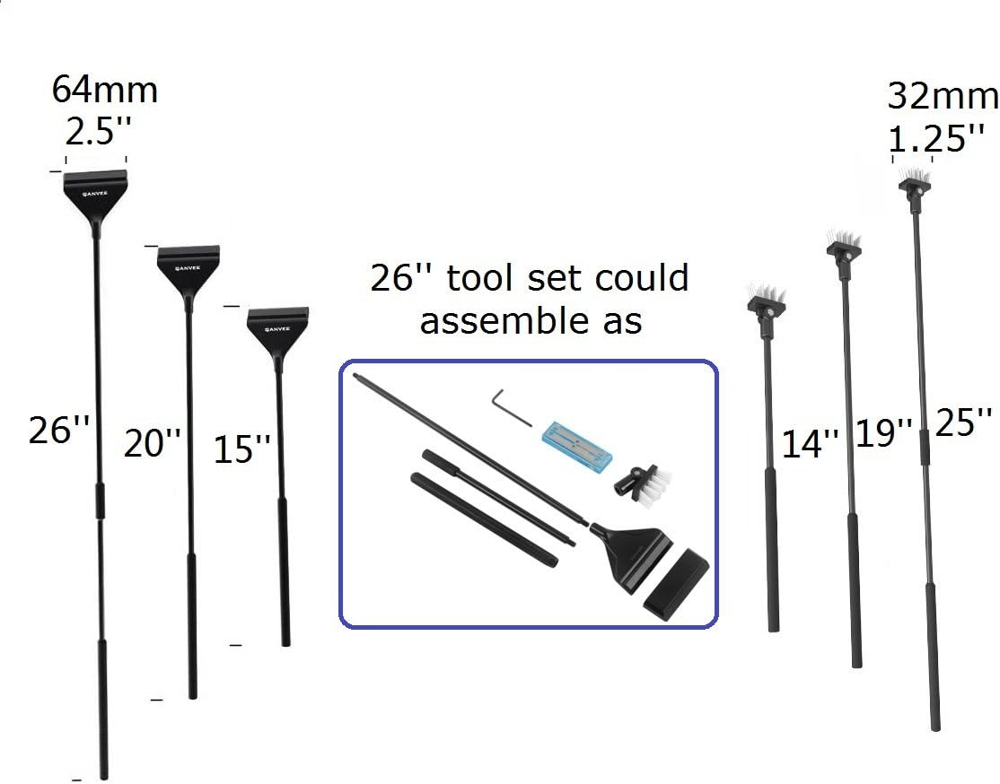 Aquarium Algae Scraper Cleaner Brush with 10 Stainless Steel Blades for Fish Reef Plant Glass Tank