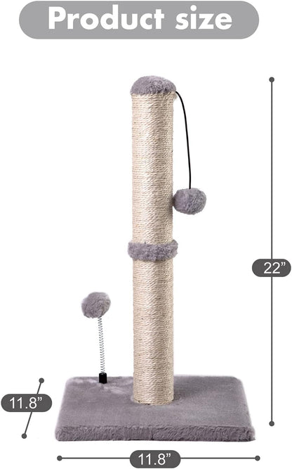MECOOL Cat Scratching Post Premium Basics Kitten Scratcher Sisal Scratch Posts with Hanging Ball