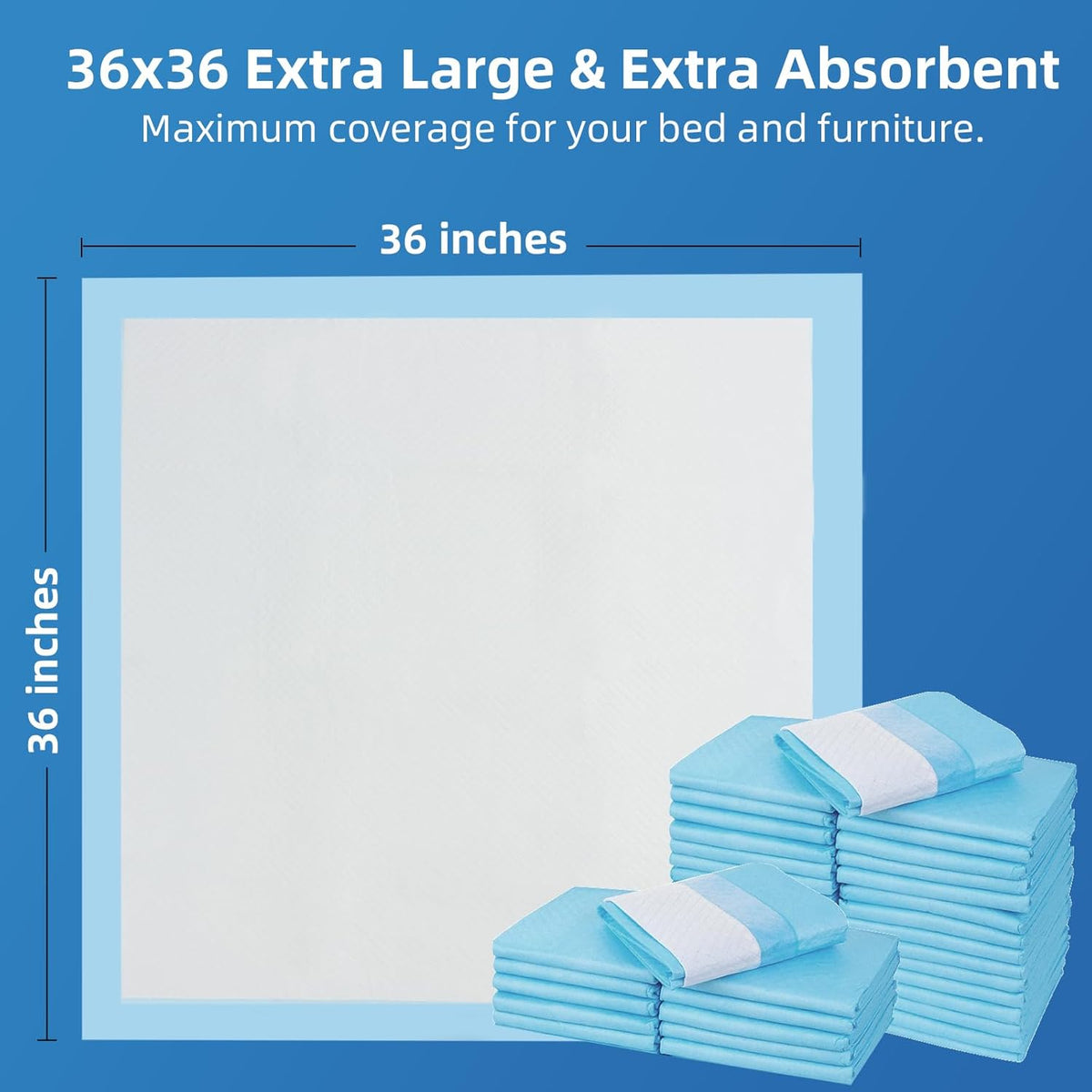 50 Count Extra Large Chucks 36"x36" Thicken Elderly Adults Incontinence Bed Pads Disposable, Heavy